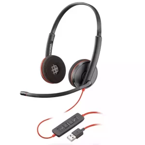 PLANTRONICS BLACKWIRE C3220 UC STEREO CORDED HEADSET, USB-A