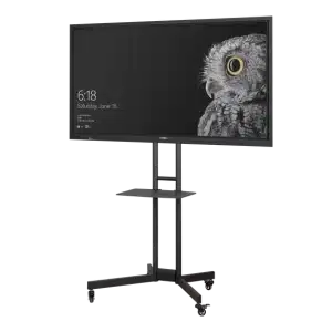 COMMBOX DASH MOBILE STAND, FOR 32" TO 65" DISPLAYS (MAX 45.5KG), W/ SHELF, CAMERA BKT, LOC