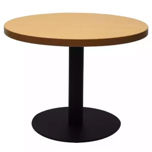 RapidLine Circular Coffee Table 600 X 425mm Beech Top Black Base