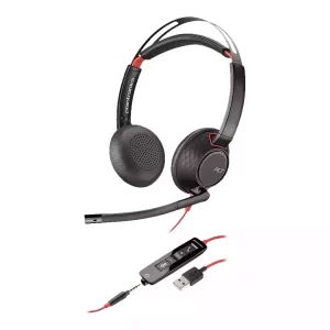 PLANTRONICS BLACKWIRE C5220 UC STEREO CORDED HEADSET, 3.5MM USB A