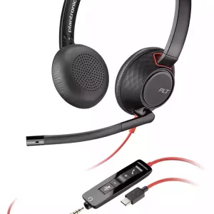 PLANTRONICS BLACKWIRE C5220 UC STEREO CORDED HEADSET, 3.5MM USB-C