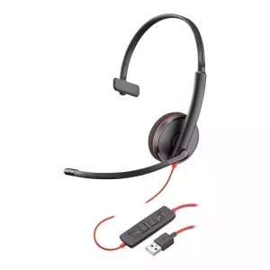 PLANTRONICS BLACKWIRE C3215 UC MONO CORDED HEADSET, 3.5MM USB-A