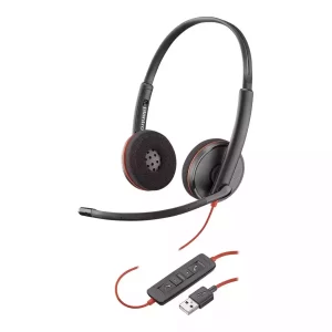PLANTRONICS BLACKWIRE C3225 UC STEREO CORDED HEADSET, 3.5MM USB-A