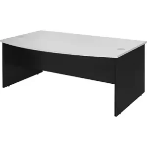 OXLEY BOW FRONT DESK 1800 X 1050 X 730MM WHITE/IRONSTONE