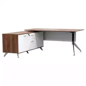 POTENZA MANAGER DESK WITH BUFFET LEFT HAND RETURN 1950 X 1850 X 750MM CASNAN/WHITE