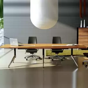 NOVARA BOARDROOM TABLE 3000 X 1200 X 750MM ZEBRANO TIMBER VENEER