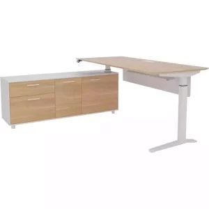 Potenza Executive Electric Height Adjustable Desk LHS Buffet