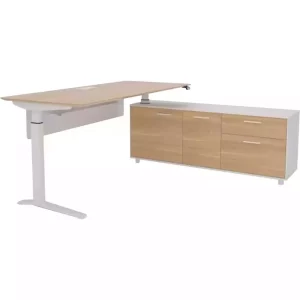 Potenza Executive Electric Height Adjustable Desk RHS Buffet