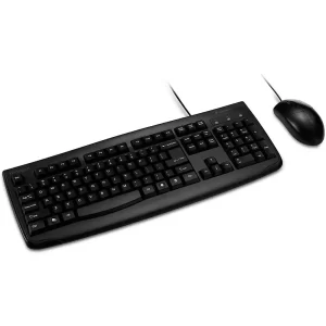 KENSINGTON PRO FIT WIRED KEYBOPARD AND MOUSE SET WASHABLE BLACK