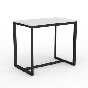 Loop Leg Bar Leaner- 1200 x 750mm. Black Frame, White top