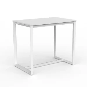 Loop Leg Bar Leaner- 1200 x 750mm. White Frame, White top