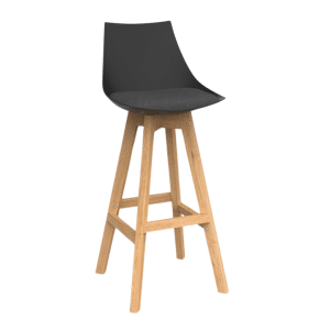 Luna Black Chair Oak/Charcoal Grey