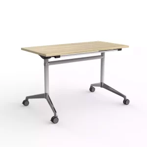 Modulus Flip Table in White- 1200 x 600mm New Oak Top