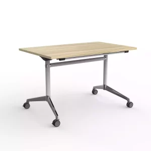 Modulus Flip Table in White- 1200 x 750mm New Oak Top