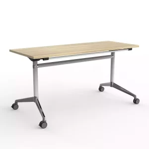 Modulus Flip Table in White- 1500 x 600mm New Oak Top