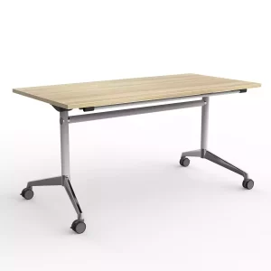 Modulus Flip Table in White- 1500 x 750mm New Oak Top