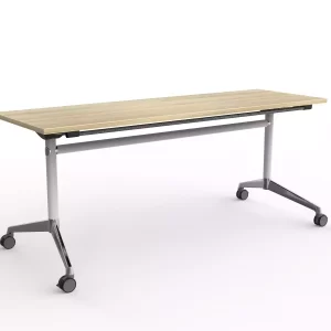 Modulus Flip Table in White- 1800 x 600mm New Oak Top