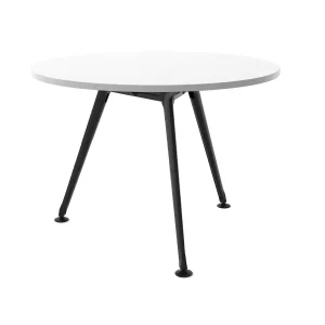 1050mm Round Team Table- Black Frame, White Top