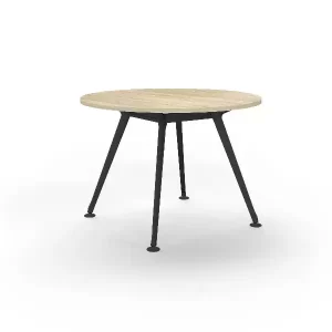 1200mm Round Team Table- Black Frame, New Oak Top