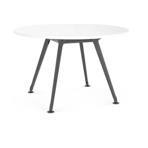1200mm Round Team Table- Black Frame, White Top