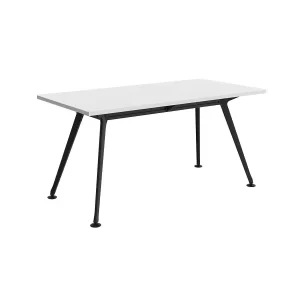 1500 x 750mm Team Table- Black Frame, White Top