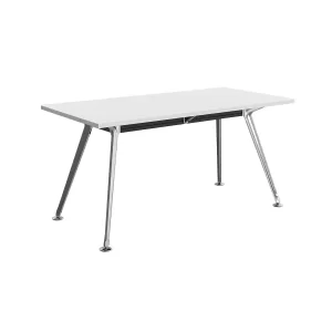 1500 x 750mm Team Table- Polished Alloy Frame, White Top
