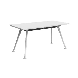 1500 x 750mm Team Table- White Frame, White Top