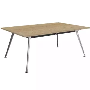 1800 x 1200mm Team Table- Polished Alloy Frame, New Oak Top