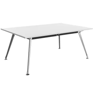 1800 x 1200mm Team Table- Polished Alloy Frame, White Top