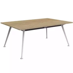 1800 x 1200mm Team Table- White Frame, New Oak Top