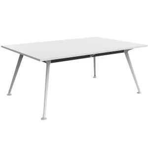 1800 x 1200mm Team Table- White Frame, White Top