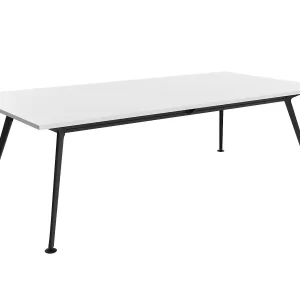 2400 x 1200mm Team Table- Black Frame, White Top