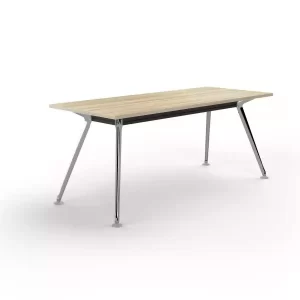 2400 x 1200mm Team Table- Polished Alloy Frame, New Oak Top