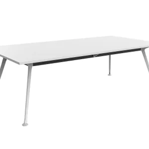 2400 x 1200mm Team Table- White Frame, White Top