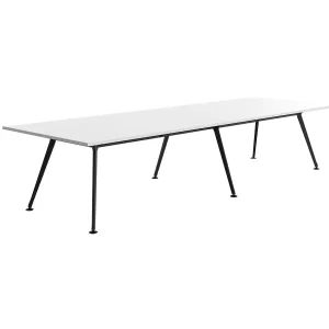 3600 x 1200mm Team Table- Black Frame, White Top