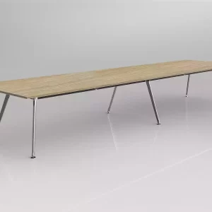 3600 x 1200mm Team Table- Polished Alloy Frame, New Oak Top