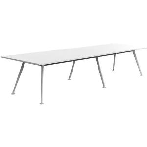 3600 x 1200mm Team Table- White Frame, White Top