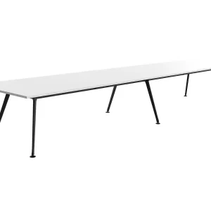 4800 x 1200mm Team Table- Black Frame, White Top