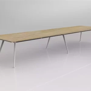 4800 x 1200mm Team Table- White Frame, New Oak Top