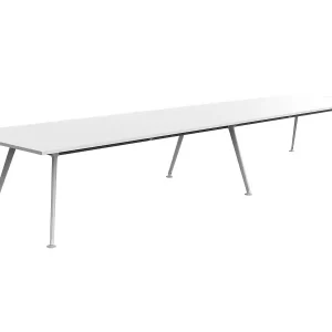 4800 x 1200mm Team Table- White Frame, White Top