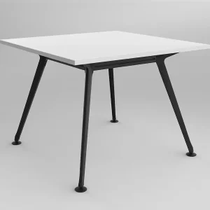 900 x 900mm Team Table- Black Frame, White Top